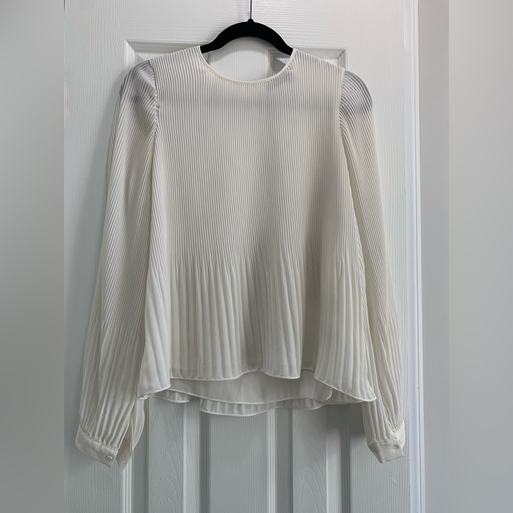 Zara TRF Collection Pleated White Blouse